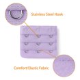 thumbnail image 4 of 3 Hook 3 Row Stretchy Bra Strap Extenders Buckle Hooks Bra Band for Women Light Purple 10, 4 of 5