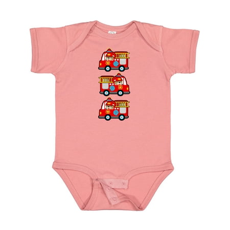 

Inktastic Fire Truck Firefighter Bear Gift Baby Boy or Baby Girl Bodysuit