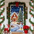 thumbnail image 5 of Christmas Snowman Door Cover Flag Festive Doorway Decoration With Tree Gifts Snowflakes Bows And Bells Durable Polyester For Holiday Decor With High Quality Digital Printing, 5 of 6