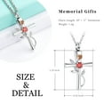 thumbnail image 2 of Cross with Rose Urn Necklace for Ashes Holder Cremation Jewelry for Ashes for Women Mom Birthstone January, 2 of 5