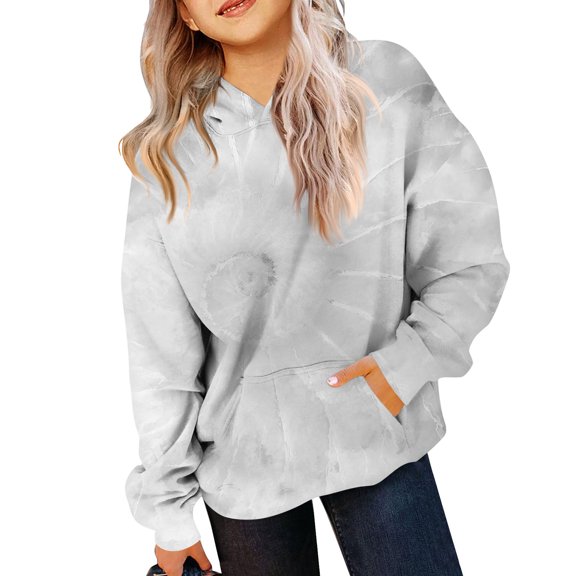 XADYUY Cute Hoodies for Girls 10-12 Oversized Hooded Girls Sweatshirt Oversized Long Sleeve Girls Pullover Top Aesthetic Fall Sweaters for Teens with Pocket,3-4 Years Light Gray
