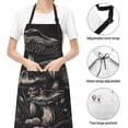 thumbnail image 6 of Picia Monochrome Mushroom Artwork Waterproof Apron for Unisex Adult - Adjustable Bib Apron with Pockets, Ideal for Cooking, Gardening, Painting, and Household Chores, 6 of 9