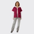 thumbnail image 4 of SPECTRUM UNIFORMS Scrub Tops Tunic Tops with Snap Front Women V-Neck Soft Fabric Ideal for Medical Professionals, Hospital and Lab Work Wear Wine, 4 of 5