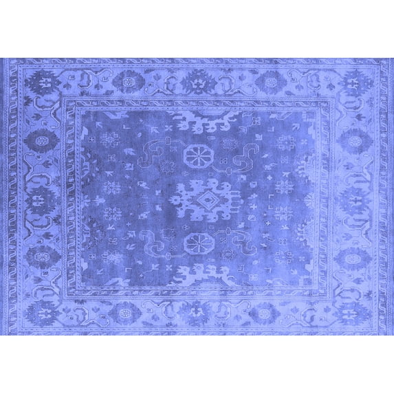 Ahgly Company Indoor Rectangle Oriental Blue Industrial Area Rugs, 8' x 12'