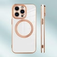 thumbnail image 5 of Designed for iPhone 14 Pro Max Case for Women & Girls [Compatible with MagSafe] Luxury Plating Gold Bumper Phone Cover Full Camera Protection Cover for iPhone 14 Pro Max 6.7 Inch-White, 5 of 12