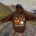 thumbnail image 4 of Sweatshirts for Women Trendy Halloween Hoodie with Pumpkin Ghost Funny Print Oversized Long Sleeve Top Fall Tops,Coffee,4XL, 4 of 7