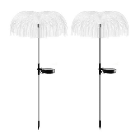 

2pcs Multi Jellyfish Solar Lights Abs Optical Fiber 600mah Battery Stainless Steel Garden Decor Landscape Dandelion Lawn Lamps