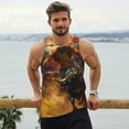 thumbnail image 6 of Gukieu Colorful Bull Western Man Print Men's Quick Dry Fitness Vest, Round Neck Sleeveless Fitness Bodybuilding Top-Small, 6 of 7