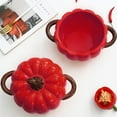 thumbnail image 3 of Pumpkin Soup Bowl, 64oz Ceramic Pumpkin Pot Microwave & Dishwasher Safe Pumpkin Casserole Dish with Lid, Dutch Oven Pot Stockpot Cookware for Home Thanksgiving Halloween Party, 3 of 9