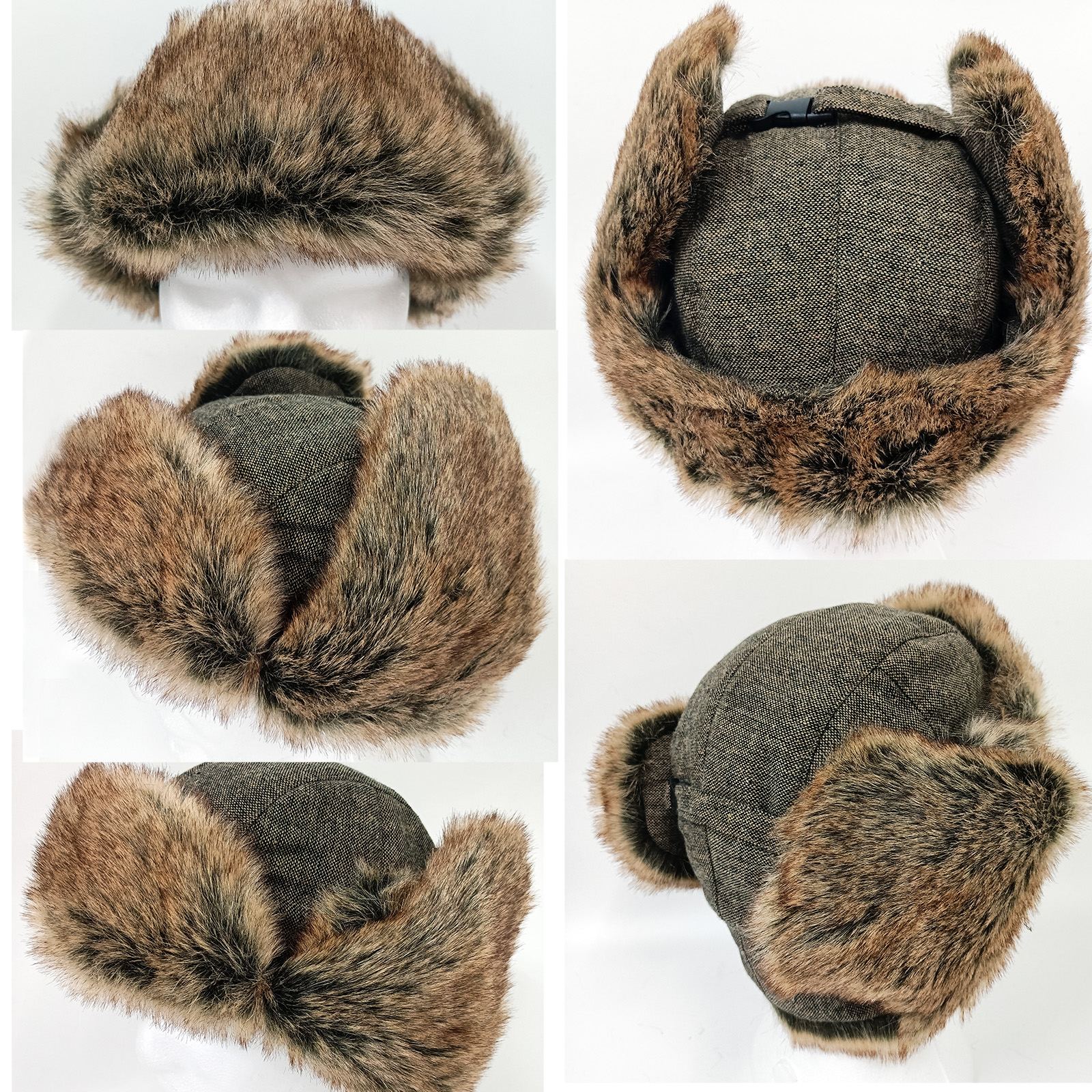 HEYANN Winter Trapper hat,Russian Ushanka Plaid Faux Fur Fuzzy for Men Women with Ear Flaps Eskimo Soviet Pilot Hat
