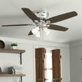 thumbnail image 1 of Restored Hunter Fan 52 inch Low Profile Brushed Nickel Indoor Ceiling Fan with Light Kit and Pull Chain (Refurbished), 1 of 13
