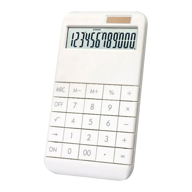 Solar Powered Calculator with 12-Digit Large LCD Display and Extra-Large Buttons for Office School Home and Business Use