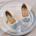 thumbnail image 5 of jobturf Toddler Girls Dress Shoes Mary Janes Shoes for Girls Princess Shoes Crystal Flower Girl Low Heels Toddler Glitter Sequins Shoes for Wedding Party, 5 of 8