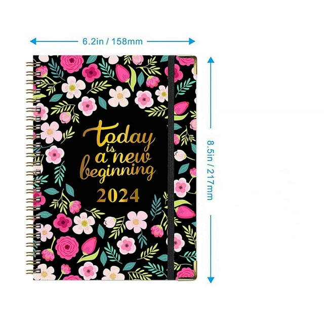 Planner 2024 A5 Coil Notebook 2024 Weekly Schedule Notebook Daily Schedule Notebook Portable Notebook,2024 Planner Weekly Monthly, Thick Stock + Double Wire Bin on Clearance