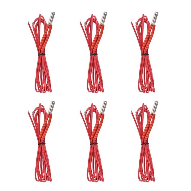 Calentador de cartucho cerámico, calentador DC24V 40W, paquete de 6 en rojo
