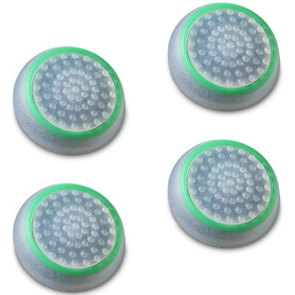 Ensemble de 4 Poignées de Joystick Analogique Performance Compatibles avec PS5 PS4 Xbox One Xbox Series X/S (Brille dans le Noir) Blanc/vert