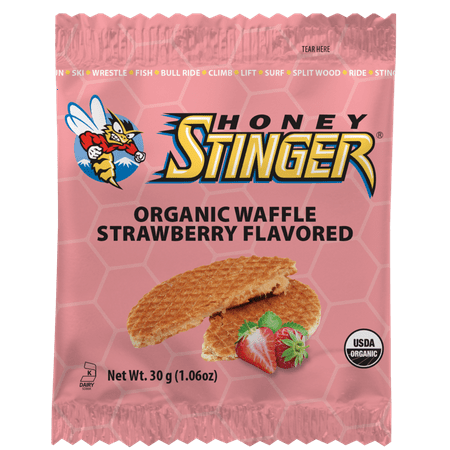 Honey Stinger Organic Energy Waffles, Strawberry Flavored , 16 Ct