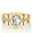 thumbnail image 5 of Egg-shaped Fashion Luxury Men's White Gold/Yellow Gold 925 Silver Ring Size 8-13, 5 of 6