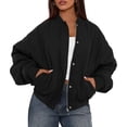 thumbnail image 2 of Chaqueta Bomber Acolchada Ligera Negra para Mujer PRETTYGARDEN, 2 of 4
