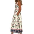 thumbnail image 4 of Bajo Vestido Pantalones Cortos Mujeres Casual Cuello Redondo Impresión Bolsillos sin Mangas Vestido Vestido Corto para Mujeres Verano, 4 of 5
