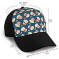 thumbnail image 2 of Naloa Popcorn With Glasses Adult adjustable Print Baseball Hat, Patchwork curved brim baseball capfor Men and Women, One Size, 2 of 5