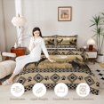thumbnail image 3 of Manfei Aztec Pattern Full Size Comforter Sets,Vintage Elk Bedding Comforter Set,Brown,Black Reversible,3 Pieces,1 Comforter and 2 Pillowcases, 3 of 7