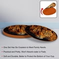 thumbnail image 4 of Leopard Microfiber Leather Round Coasters (6PCS) - 11x11 cm/4.3x4.3 in - Set of 6 Drink Coasters for Home and Office Use, 4 of 6