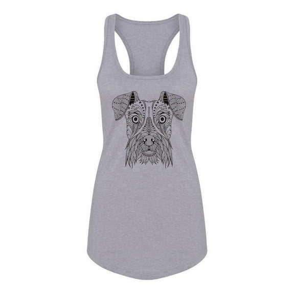 Schnauzer In Patterns Racerback Tank Women -Image by Shutterstock, Female x-Large