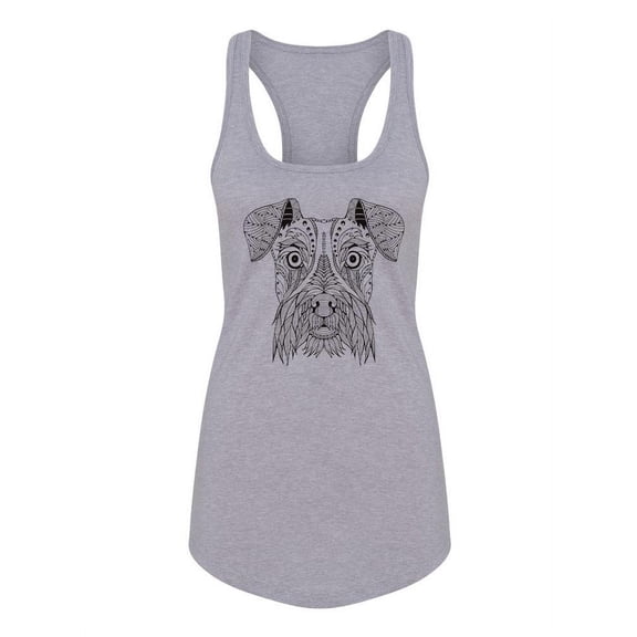 Schnauzer In Patterns Racerback Tank Women -Image by Shutterstock, Female x-Large