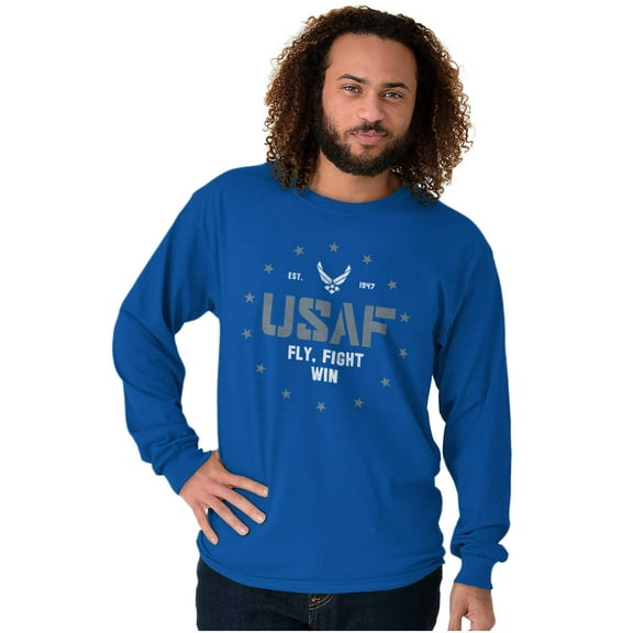 US Air Force Fly Fight Win Logo Long Sleeve TShirt Men Women Brisco Brands S