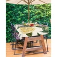 thumbnail image 3 of nqOlkjepod Floral Lemon Outdoor Tablecloth with Umbrella Hole & Zipper, Watercolor Country Plant Yellow Green Rectangle Table Cover 54x80 Inch, Dining Waterproof Table Cloth Protector for Patio, 3 of 7