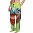 thumbnail image 2 of Uemuo Flying Frog On Branch Pattern Men's Wide Leg Palazzo Lounge Pants with Pockets Light Weight Loose Comfy Casual Pajama Pants-Large, 2 of 9