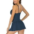 thumbnail image 6 of Csndyce Women Skirt Swimsuit One Piece Ruched Padded Swimwear Tummy Control Racerback Bikini Female, 6 of 7