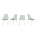 thumbnail image 2 of Tcbosik Set of 4 Modern Dining Chairs, Armless Kitchen Chairs, Linen Fabric Accent Chairs with Metal Legs for Home Office, Beige, 2 of 8