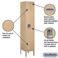 thumbnail image 4 of Standard Metal Locker - Single Tier - 1 Wide - 5 Feet High - 12 Inches Deep - Tan - Unassembled, 4 of 4