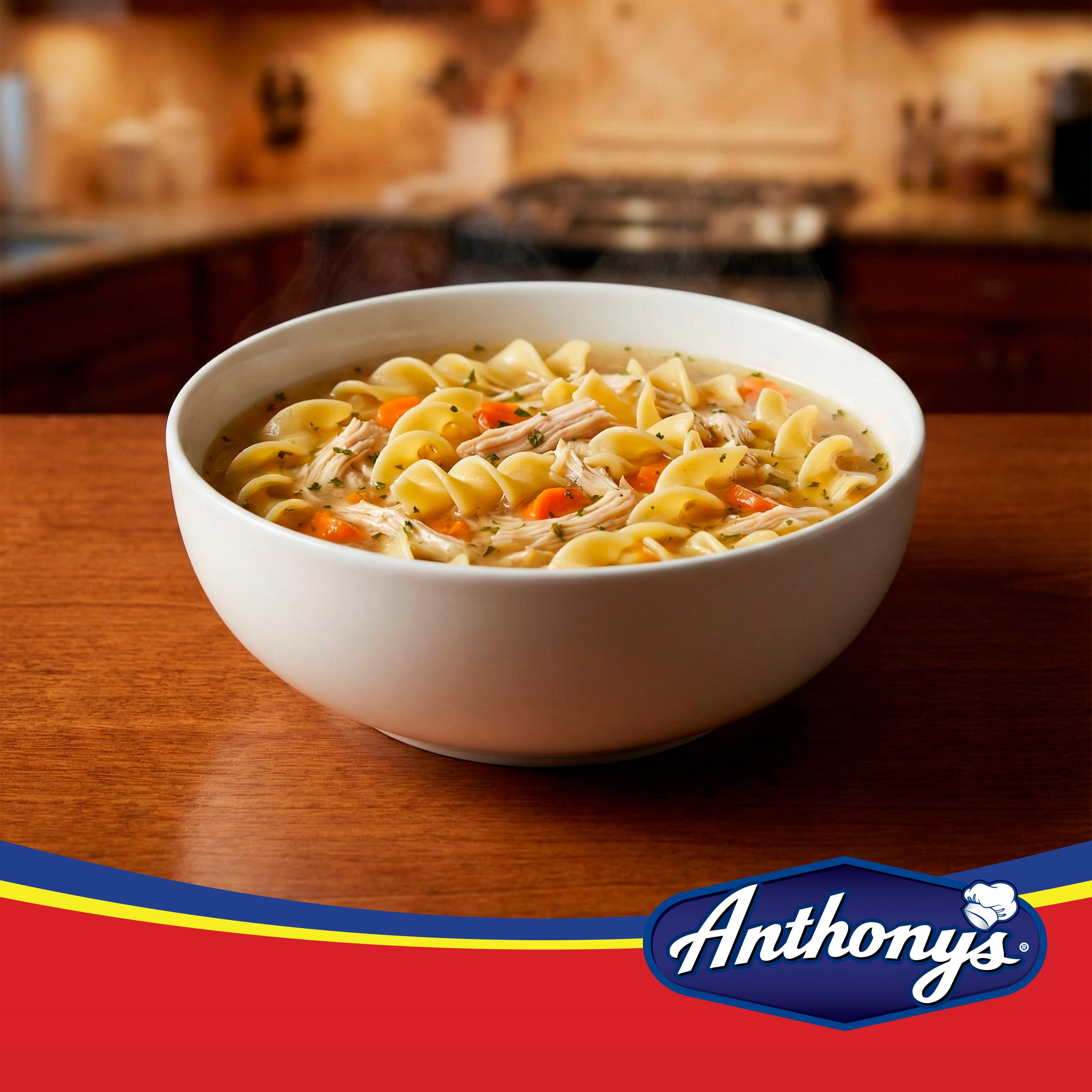 Anthony's Wide Egg Noodles, 12-Unit Pack, 10.5 lbs - Quick-Cooking & Texture-Rich for Homestyle Dishes