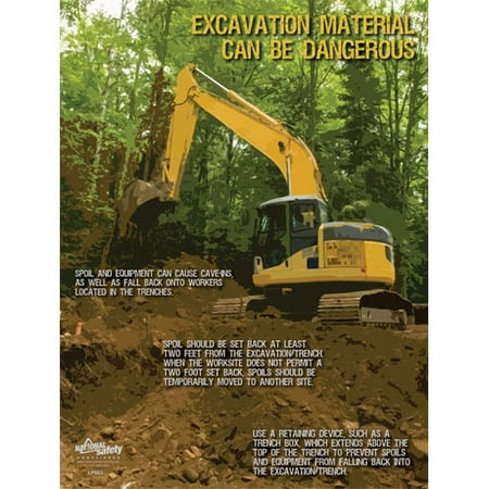 Excavation & Trenching Safety Poster (18 by 24 inch)