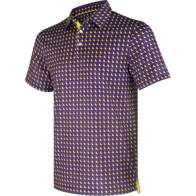 Chemises de Golf pour Hommes à Manches Courtes, Évacuation de l'Humidité, Ajustement Sec, Motifs Imprimés, Col à Revers, Performance Polo Chemises de Golf pour Hommes