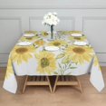 thumbnail image 3 of Sunflower Square Tablecloth 42x42in(107x107cm) – Waterproof Polyester Printed Table Cover, Wrinkle Resistant & Washable for Kitchen Dining Picnic Party Decor, 3 of 6