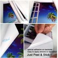 thumbnail image 4 of Extraíble 3D Ventana Vista Calcomanías de pared-Árbol de coco Verano Playa Tema Decoración de pared Pegatinas para baño Mural Arte Vinilo Papel tapiz 24 # 34; X36 # 34; MFZFUKR WMCH-534, 4 of 6