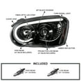 thumbnail image 3 of Spec-D Tuning Jet Black Projector Headlights w/ LED Light Bar Compatible with 2004-2005 Subaru Impreza RS/ WRX/ Outback/ STI, Left + Right Pair Headlamps Assembly, 3 of 5