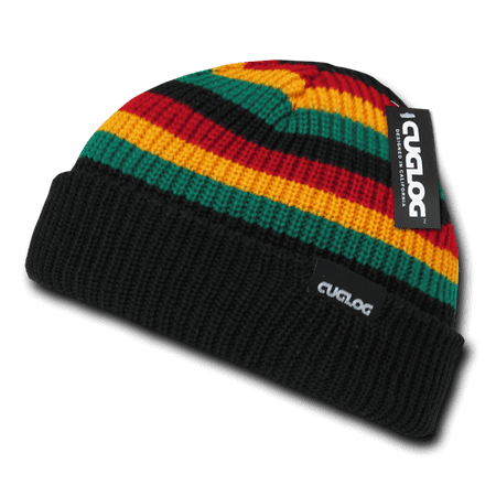 Three Stripe Cap - Cuglog Beanies Beany For Men Women Rasta Sailor Striped Knit 3 Tone Skull Caps Hats Ski Warm