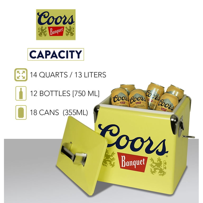 Coors Banquet Retro Ice Chest Cooler with Bottle Opener 13L (14 qt
