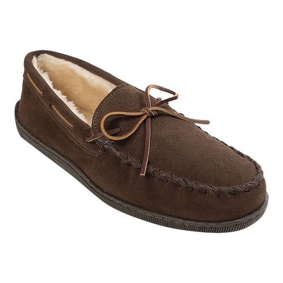Minnetonka Men's Pile Lined Hardsole Moccasin
