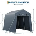 thumbnail image 3 of Portable Outdoor Storage Shed with Roll-Up Zipper Door & Vents, 240G Heavy-Duty Shelter Waterproof PE Tarp, UV-Resistant Carport for Motorcycle, Firewood, Tools, 3 of 7