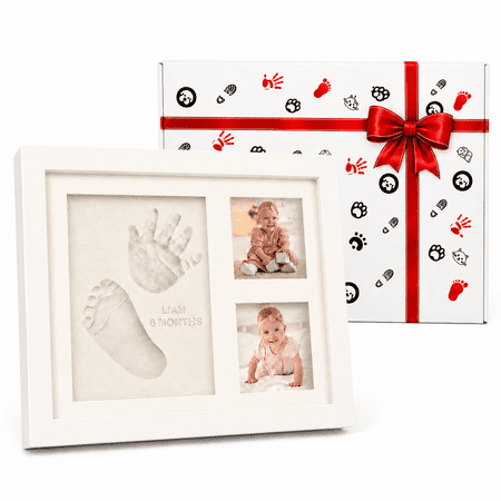 Baby Hand and Footprint Kit - Quick Dry Clay Baby Footprint Kit, Pets Paw, Newborn Keepsake Picture Frame for Boys, Girls, Personalized New Mom Gifts for Shower & Christmas