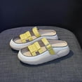 thumbnail image 3 of Sandales à Enfiler pour Femmes Imperméables Souples à Enfiler Sandales Plates à Enfiler Sandales d'Intérieur Confortables Sandales de Sol Chaussures 37 Jaune, 3 of 9