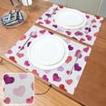 thumbnail image 3 of Valentines Placemats Set of 6 Hearts Valentine''s Day Placemat Table Place Mats for Dining Kitchen Table Easy to Clean Washable 12" x 18", 3 of 7