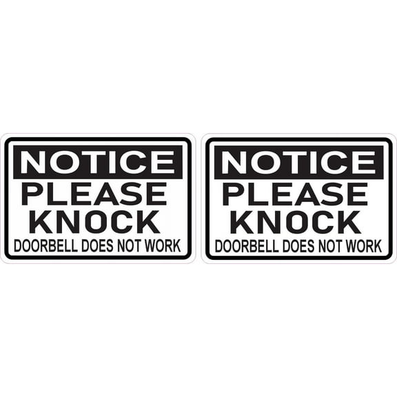 StickerTalk Please Knock Doorbell Does Not Work Sticker Sheet, 3 inches x 2 inches