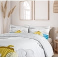 thumbnail image 6 of Ambesonne Yellow Submarine Duvet Cover Set, Wavy Sea Sky, 2-Calking, Mustard and Blue, 6 of 7